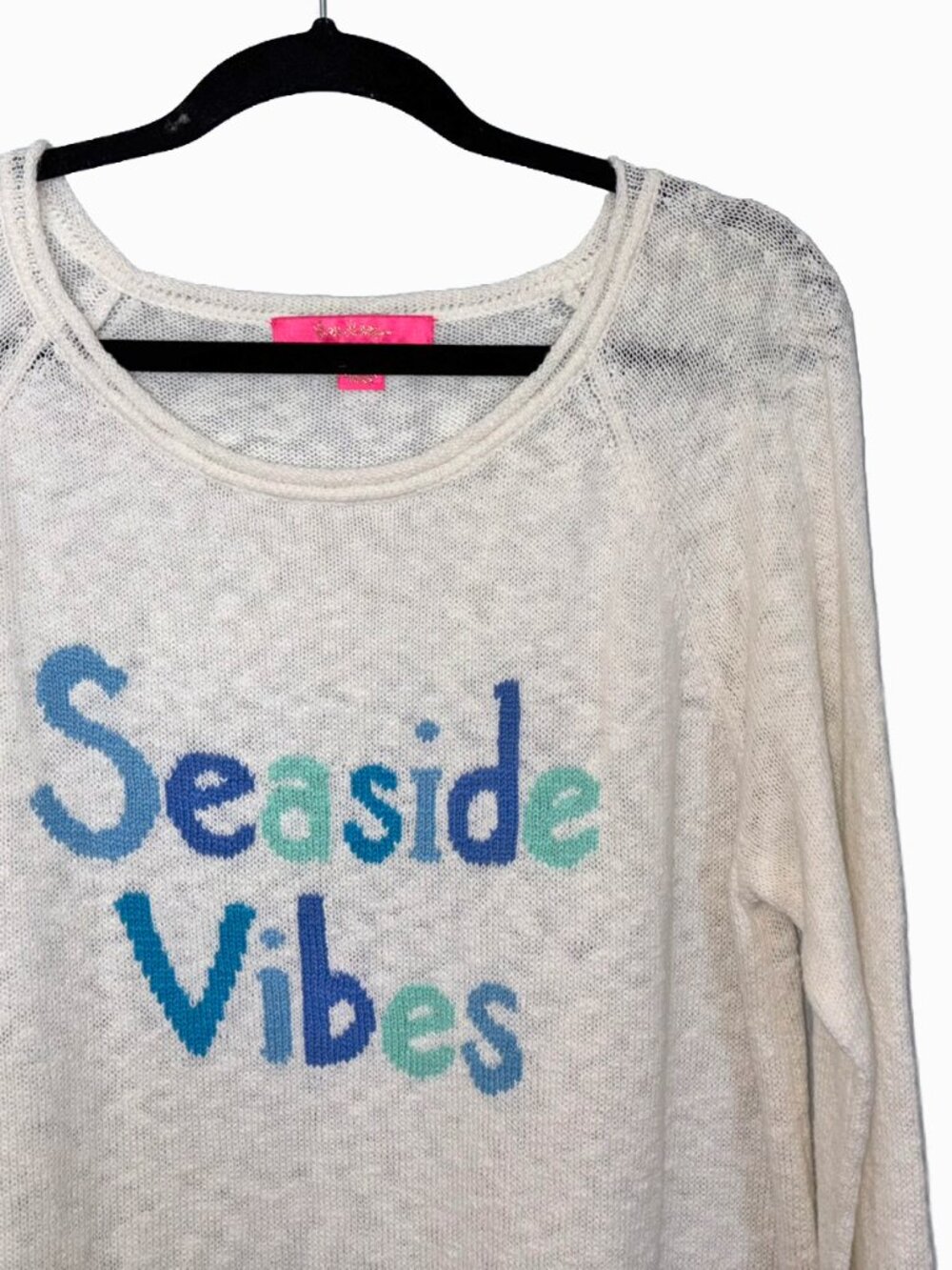 Lilly Pulitzer Ivory Seaside Vibes Graphic Sweater - Size XL